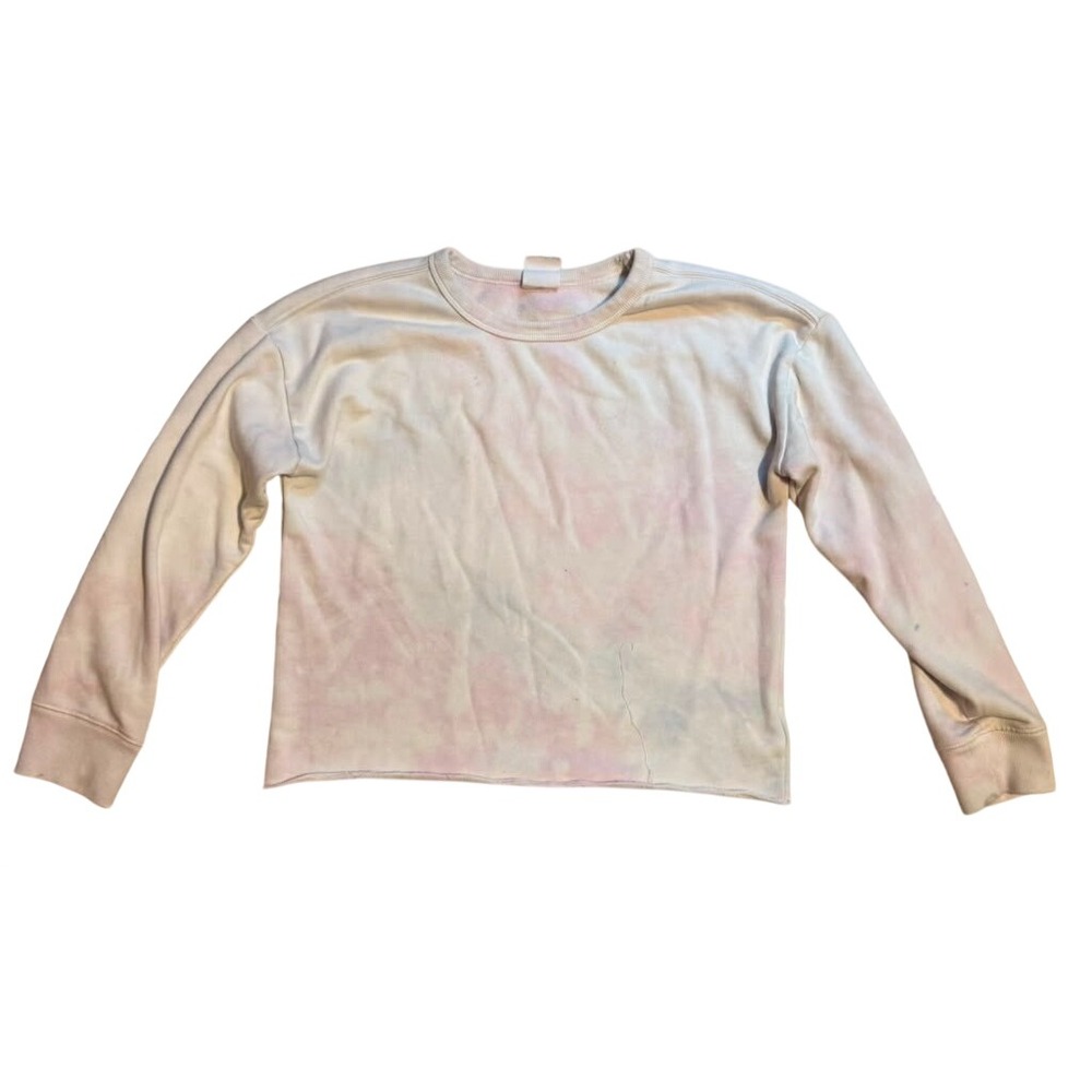 Gap Kids Tie Dye Sweatshirt Pastel Pink Blue Cropped Pullover Size L 10